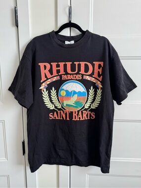 Rhude SS23 Beach Chair / Paradis Saint Barts Caribbean Graphic Short Sleeve Tee